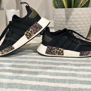 adidas Black Sneakers with Leopard Print Sole